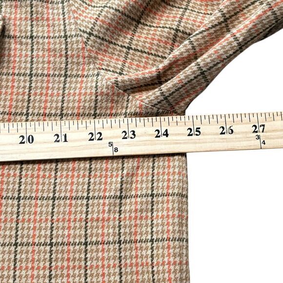 Vintage Lands’ End Tan Houndstooth Button Long Sleeve Polo Elbow Patch Men’s XL* - Picture 4 of 12